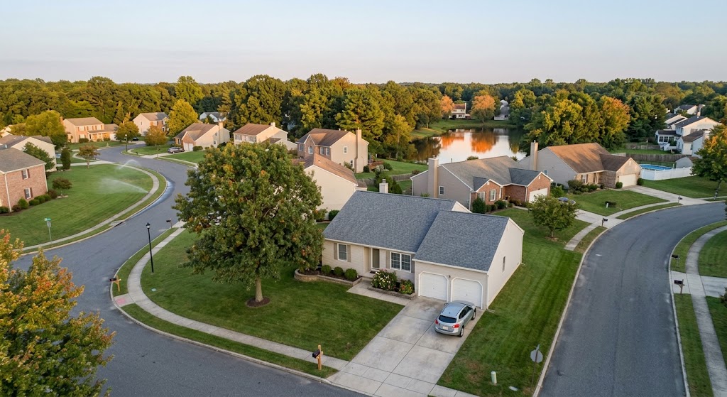 residential neighborhood street in Voorhees Township NJ